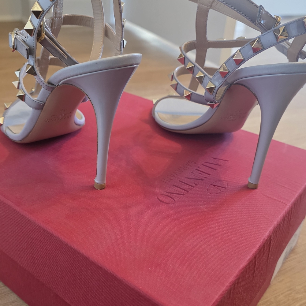 Valentino Garavani Studded Silver Heels - Picture 4 of 9